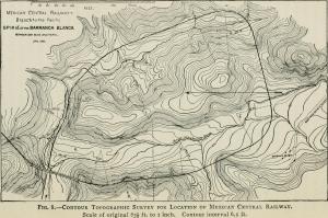 An old topographical map of the Mexican Central Railway, taken from Wikipedia